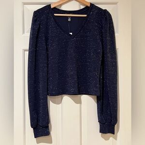 Aqua NWT blu metallic top